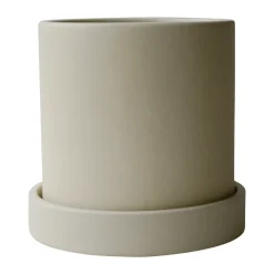 Sale DBKD Maceta Ø10 cm con platillo Grow, Sandy creme Beige