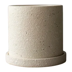 Discount DBKD Maceta Ø13 cm con plato Grow, Creme structure Beige