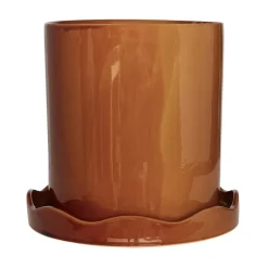 Hot OYOY Maceta con base Nami large Ø27 cm, Amber Marrón