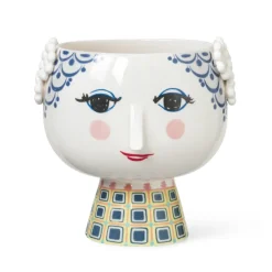 Hot Bjørn Wiinblad Maceta con pie Eva Ø21 cm, Azul
