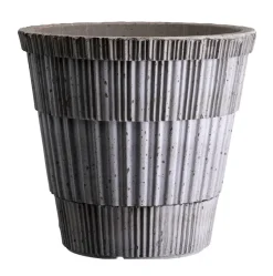 Outlet Bergs Potter Maceta con plato Atlas raw, Grey, Ø16 cm Gris