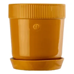 New Sagaform Maceta con plato Elise Ø14 cm, Amarillo