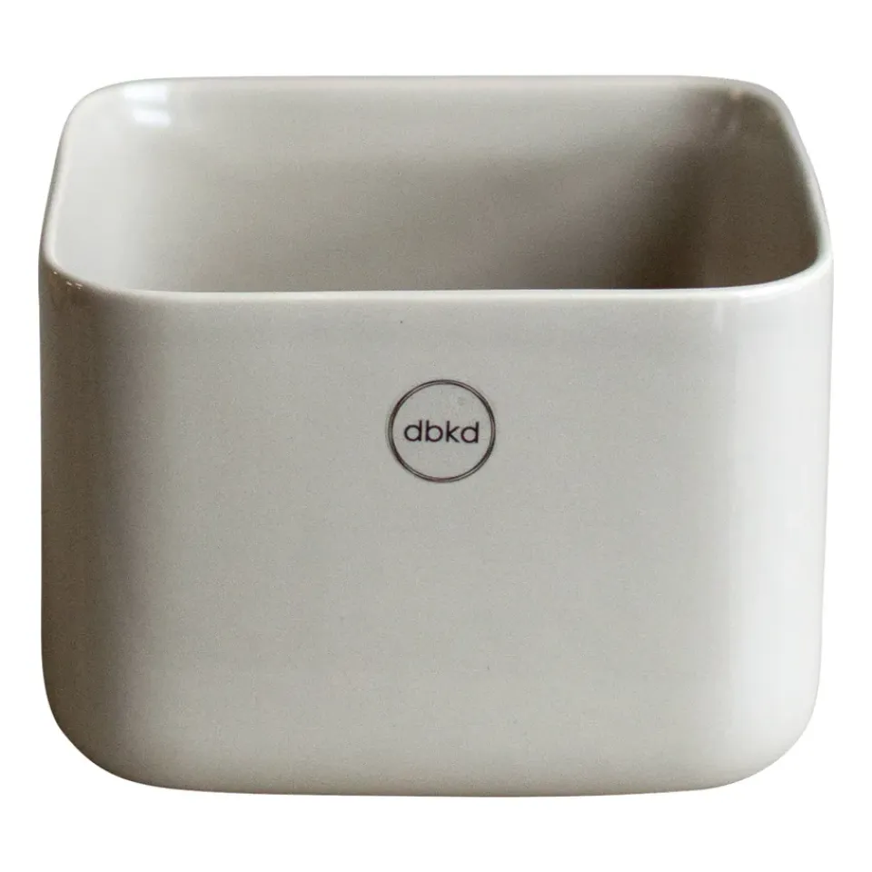 Best DBKD Maceta Cube plant bajo Ø13 cm, Shiny mole Beige