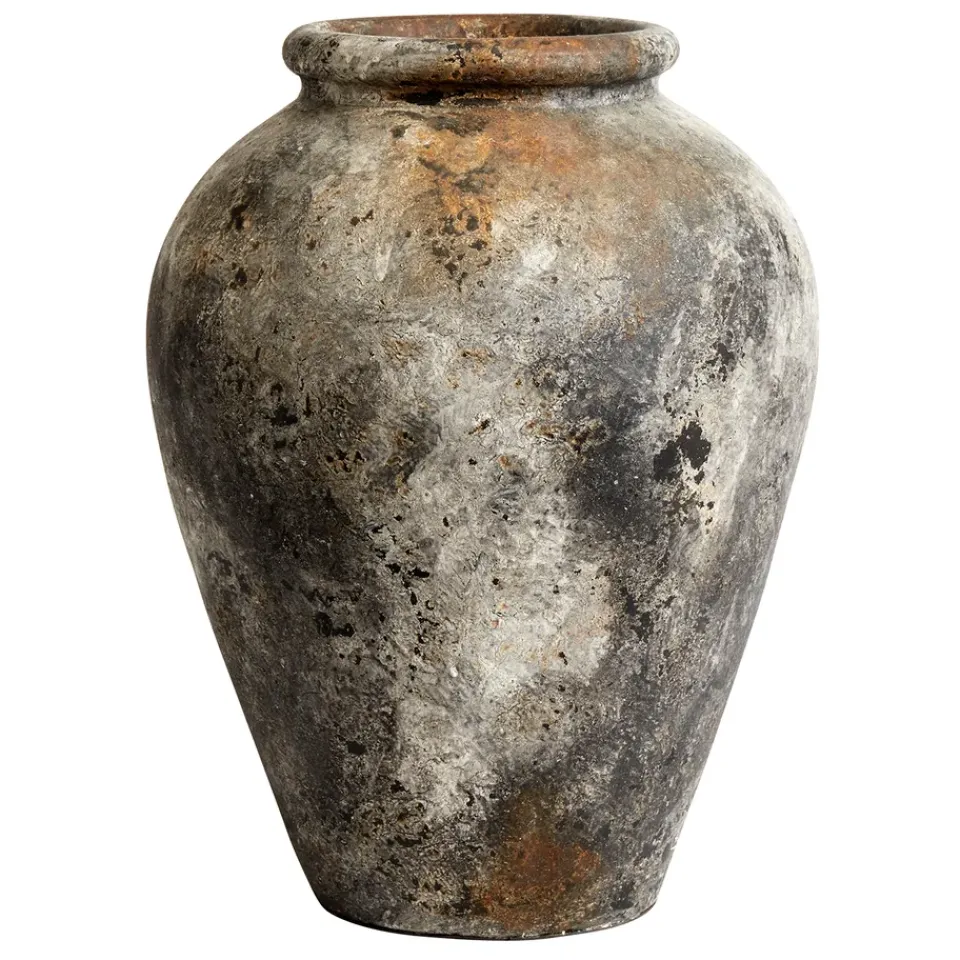 Sale MUUBS Maceta Echo h50 cm Ø37 cm, óxido-gris MarrónGris