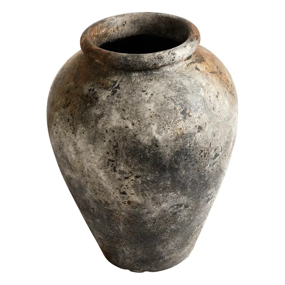 Sale MUUBS Maceta Echo h50 cm Ø37 cm, óxido-gris MarrónGris