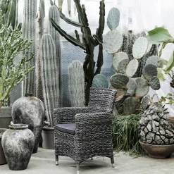 Sale MUUBS Maceta Echo h50 cm Ø37 cm, óxido-gris MarrónGris