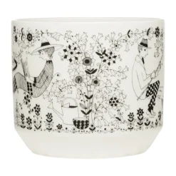 Outlet Arabia Maceta Emilia Ø14 cm, Negro-blanco NegroBlanco