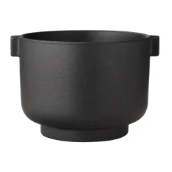 Hot ERNST Maceta con asas negras, h15 cm Ø19 cm Negro