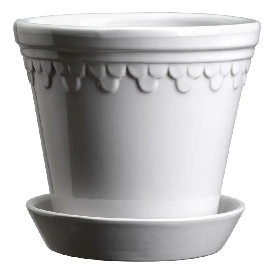 Clearance Bergs Potter Maceta esmaltada Københavner Ø14 cm, Mineral White Blanco