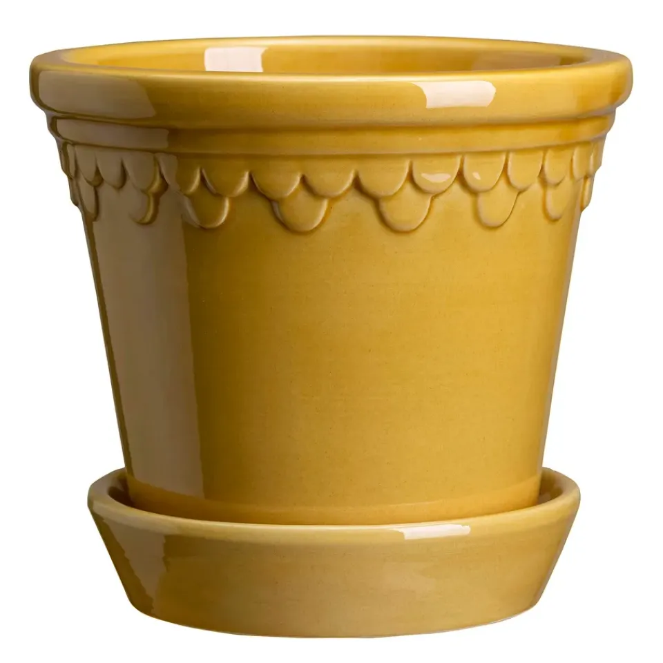 Discount Bergs Potter Maceta esmaltada Københavner Ø25 cm, Amarillo
