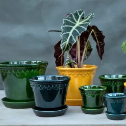 Best Bergs Potter Maceta esmaltada Københavner Ø25 cm, Verde