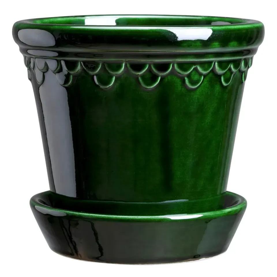 Discount Bergs Potter Maceta esmaltada Københavner Ø12 cm, Verde