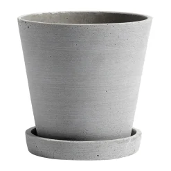 Online HAY Maceta Flowerpot with saucer M Ø14 cm, Gris