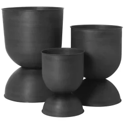 Sale Ferm Living Maceta Hourglass pequeña Ø30 cm, -gris oscuro Negro
