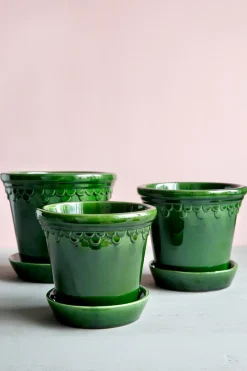 Online Bergs Potter Maceta Københavner esmaltada Ø18 cm, Verde