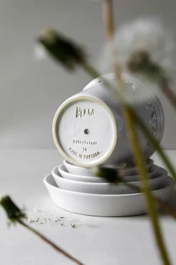 Sale Bergs Potter Maceta Københavner esmaltada Ø10 cm, Mineral White Blanco
