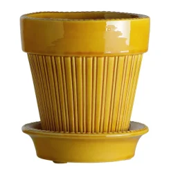 Hot Bergs Potter Maceta Simona esmaltada Ø14 cm, Amarillo