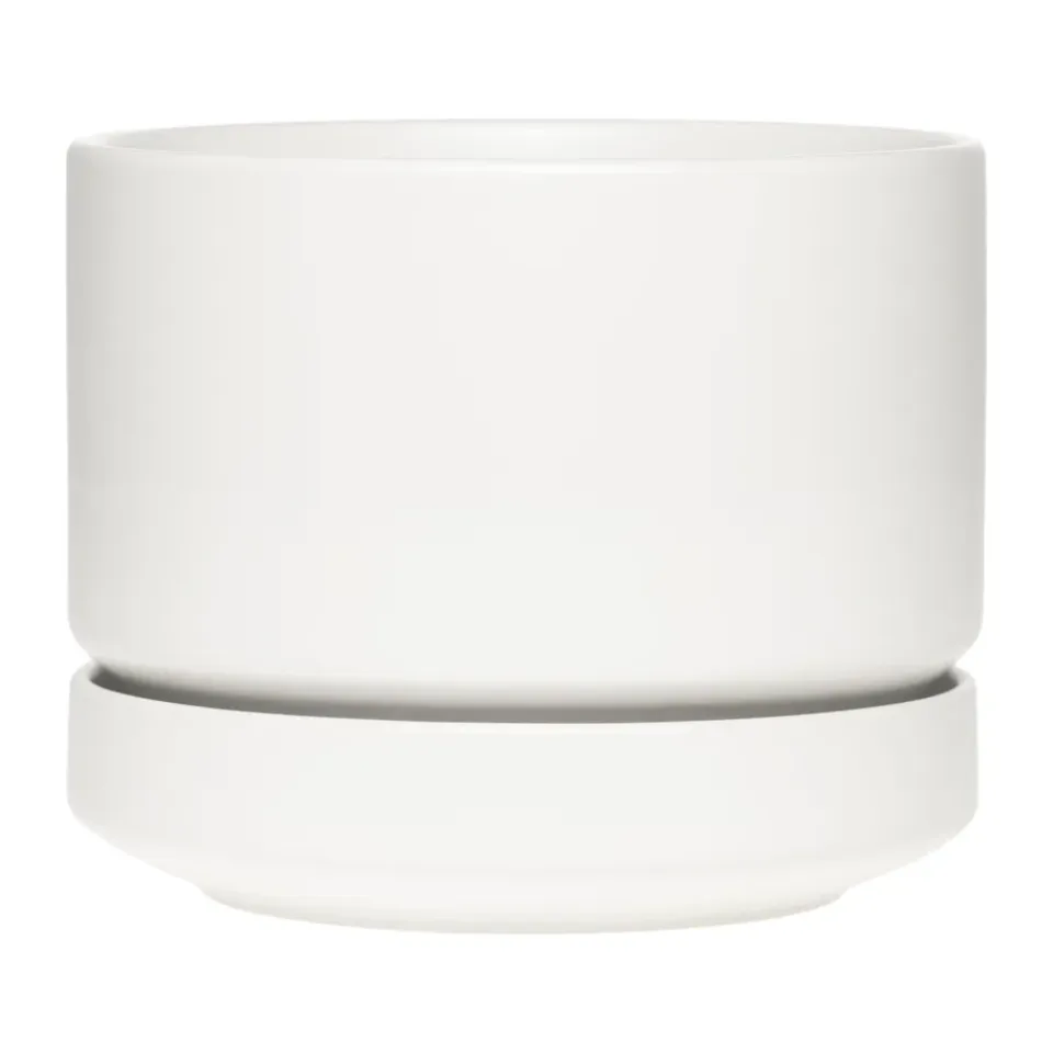 Arabia Maceta SN Ø16 cm, Blanco mate Negro
