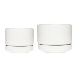 Arabia Maceta SN Ø16 cm, Blanco mate Negro