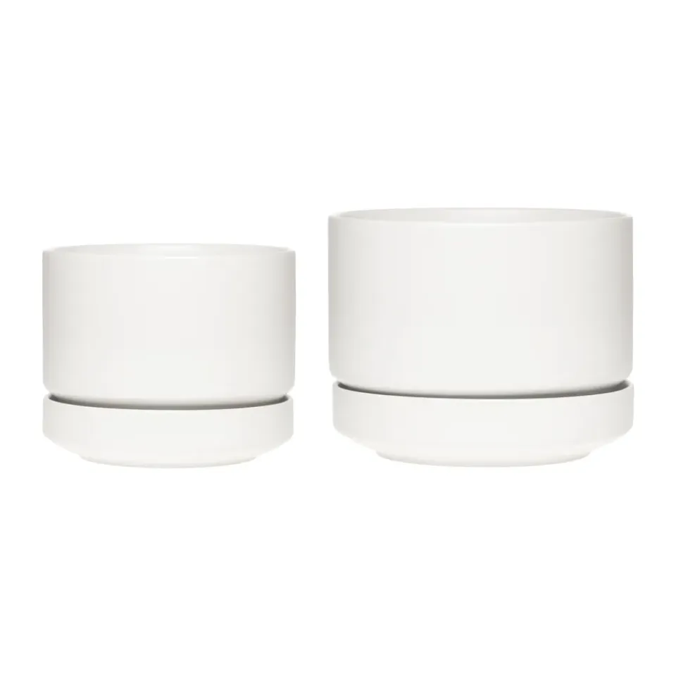 Arabia Maceta SN Ø16 cm, Blanco mate Negro