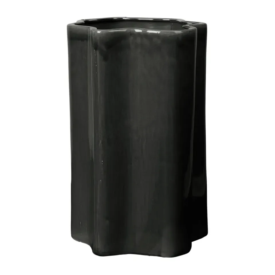 Hot Broste Copenhagen Maceta Sonja 55 cm, Dark green Negro