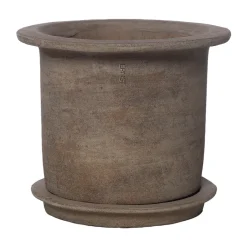 Discount ERNST Maceta terracota con plato, Ø24x17 cm Marrón