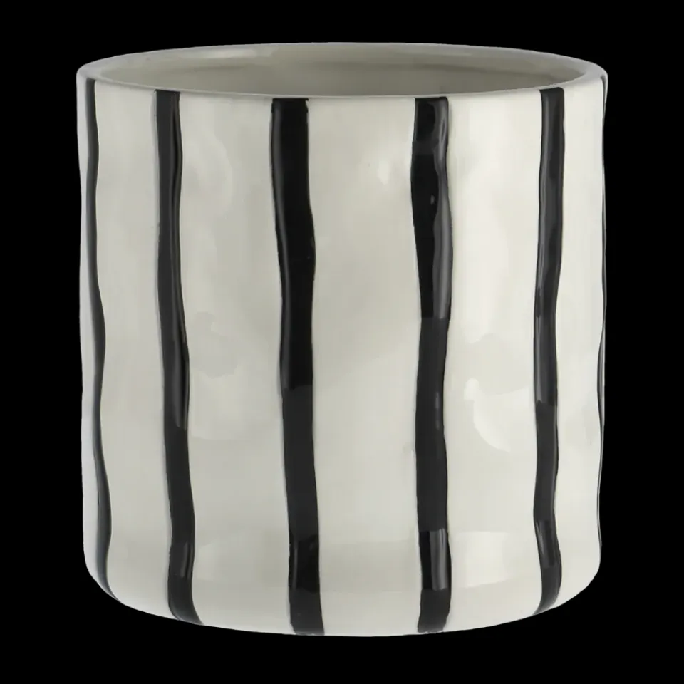 Best Scandi Living Maceta Thrive Ø16 cm, Blanco-negro BlancoNegro