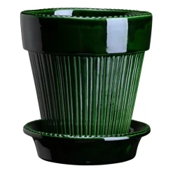 Online Bergs Potter Maceta vidriada Simona Ø12 cm Ø12 cm, Green Verde