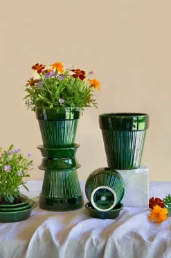 Online Bergs Potter Maceta vidriada Simona Ø12 cm Ø12 cm, Green Verde