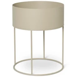 Ferm Living Macetero Plant Box redondo, Cashmere Beige