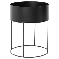 Outlet Ferm Living Macetero Plant Box redondo, Negro
