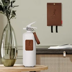 Outlet Solstickan Design Manta ignífuga Solstickan cuero 120x120 cm, Cuero oscuro MarrónNegro