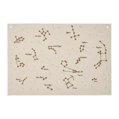 Discount Ferm Living Mapa textil Constellation , Undyed, 70x100 cm Beige