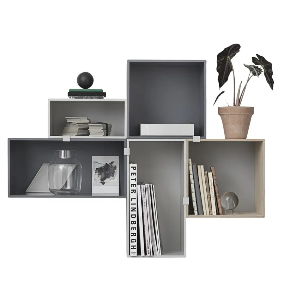 Online Muuto Módulo de estantería Mini Stacked small, claro Gris
