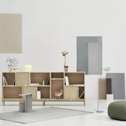 New Muuto Módulo de estantería Stacked 2.0 con fondo, large, roble Marrón