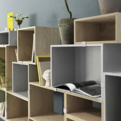 Clearance Muuto Módulo de estantería Stacked 2.0 abierto, mediano, roble Marrón