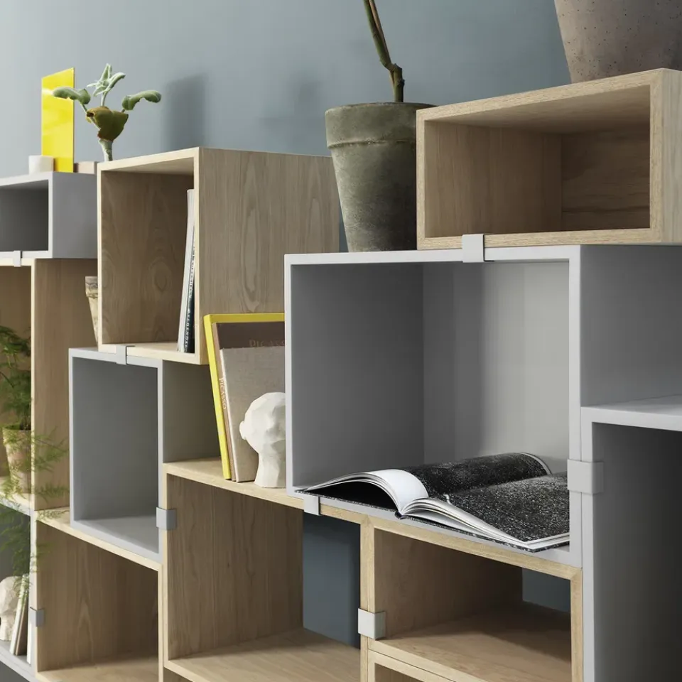 Clearance Muuto Módulo de estantería Stacked 2.0 abierto, mediano, roble Marrón