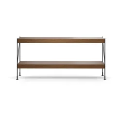 Audo Copenhagen Módulo de estantería Zet, Oak dark stained, 1x2, black steel base Beige