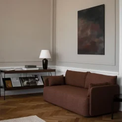 Audo Copenhagen Módulo de estantería Zet, Oak dark stained, 1x2, black steel base Beige