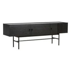 Online Woud Mesa auxiliar Array baja, 150 cm, Roble pintado Negro