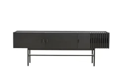 Online Woud Mesa auxiliar Array baja, 150 cm, Roble pintado Negro