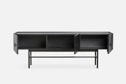 Online Woud Mesa auxiliar Array baja, 150 cm, Roble pintado Negro