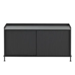 Clearance Muuto Mesa auxiliar Enfold baja 125x45x63 cm, Black-Black Negro