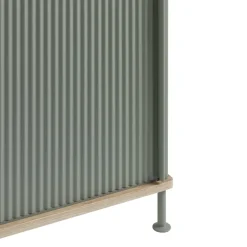 Clearance Muuto Mesa auxiliar Enfold baja 125x45x63 cm, Oak-Dusty green MarrónVerde