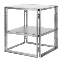 Hot Kristina Dam Studio Mesa auxiliar Foldable 40x40 cm, Acero inoxidable cepillado Plateado