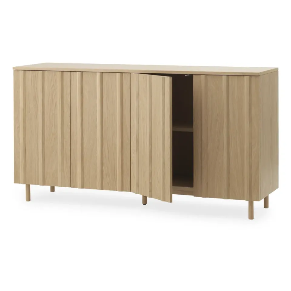 Clearance Normann Copenhagen Mesa auxiliar Rib 45x159 cm, Oak Marrón