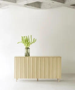 Clearance Normann Copenhagen Mesa auxiliar Rib 45x159 cm, Oak Marrón