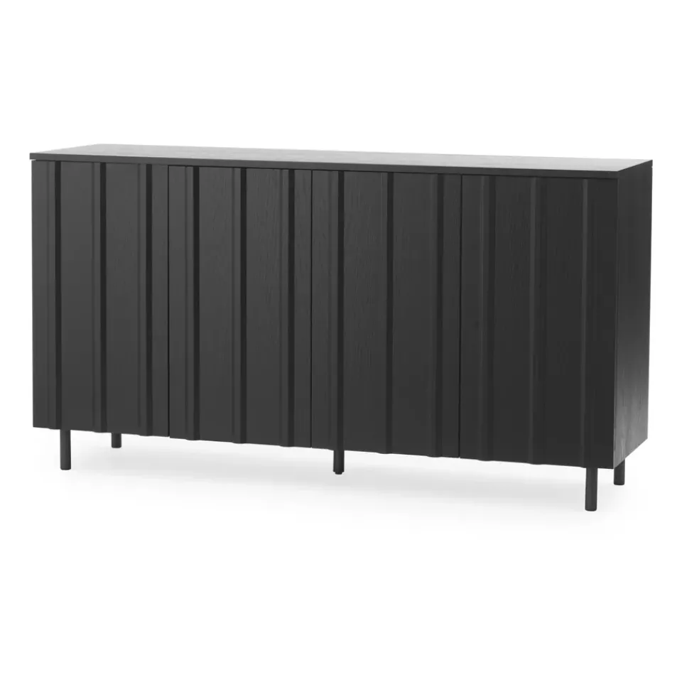 Sale Normann Copenhagen Mesa auxiliar Rib 45x159 cm, Soft Black Negro