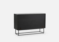 Woud Mesa auxiliar Virka, alto 120 cm, Negro - roble NegroBeige