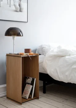 Outlet MOEBE storage box, Smoked oak-black Marrón